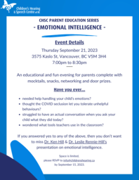CHSC Parental Education Series - Emotional Intelligence